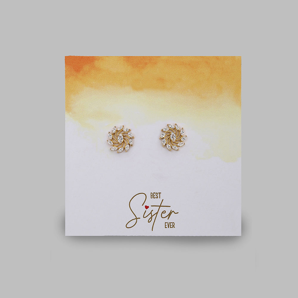 Premium Green With Gold-Polished Cz Hoop Earring For Women - Wahe Jewels - Swadesiicart