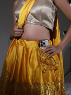 Tikhi Imli Satin embroidered Ready to Wear Saree | Grocsy