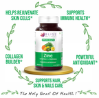 Bliss Welness Immune Health Zinc Vitamin C + Moringa Veg Tablet | Grocsy