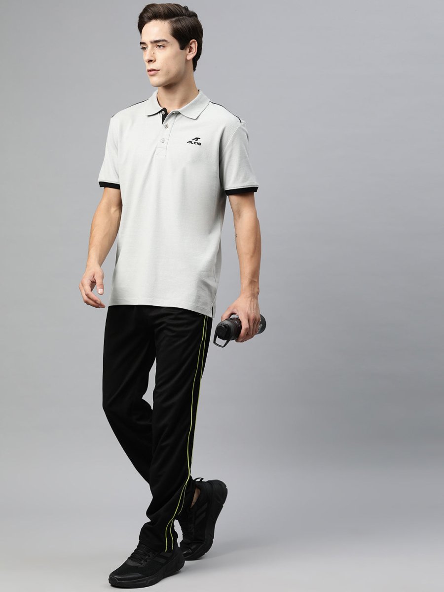 Alcis Men Brand Logo Embroidered Polo Collar Sports T-shirt | Grocsy
