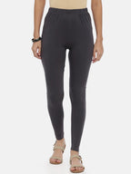 Souchii Grey Solid Slim-Fit Ankle-Length Leggings | Grocsy