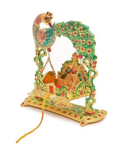 Labhcart Metal laddu Gopal Jhula Palna for Laddu Gopal Ji for 0 to 3 Number)(D12) | Grocsy