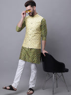 Sojanya Men Embroidered Regular Thread Work Kurta With Pyjamas & Nehru Jacket | Grocsy