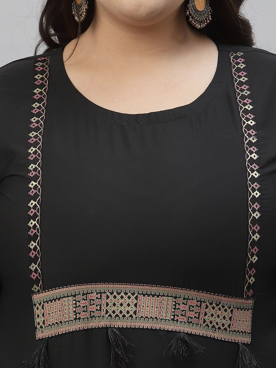 Sztori Plus Size Ethnic Motifs Printed Regular Kurta with Trousers | Grocsy