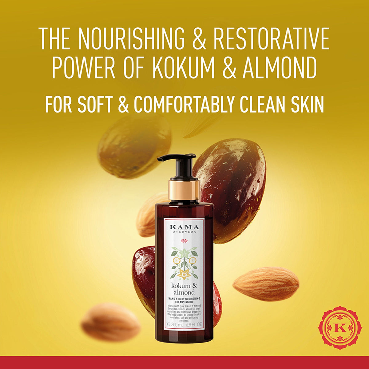 Kama Ayurveda Kokum Almond Nourishing Hand & Body Cleansing Oil with Paraben Free | Grocsy