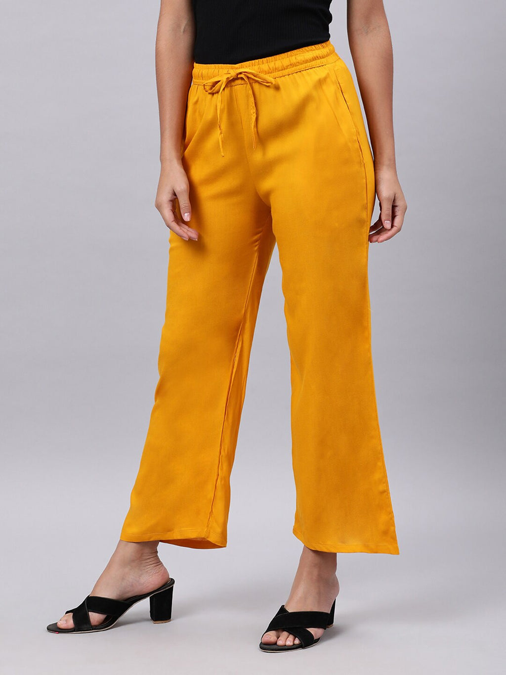 Souchii Yellow Liva Ethnic Palazzos | Grocsy