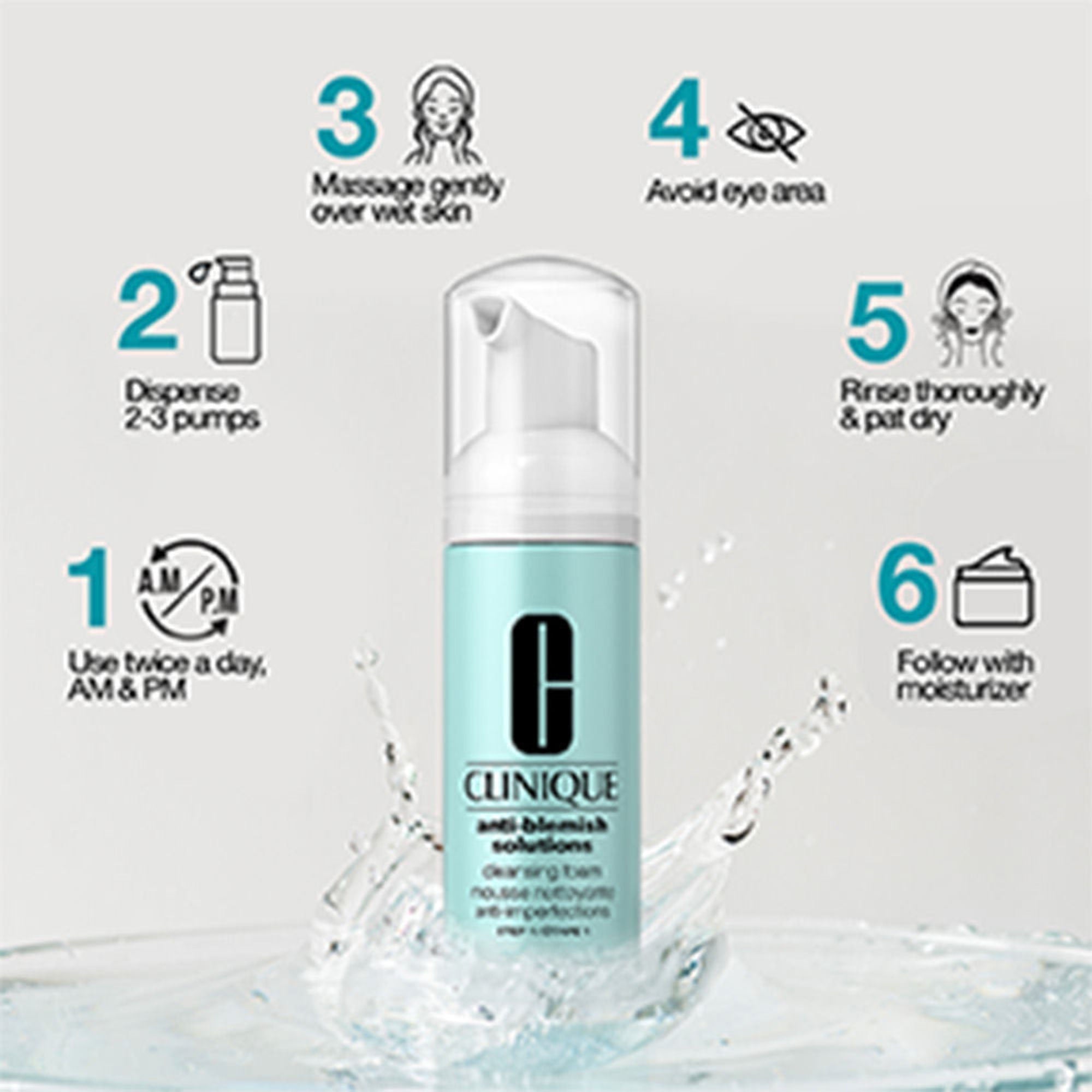 Clinique Anti-Blemish Solutions - Cleansing Foam With Salicylic Acid | Grocsy