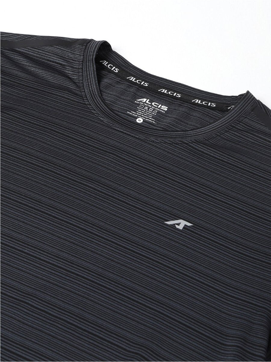 Alcis Striped Slim Fit Anti-Static T-Shirt | Grocsy