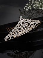 Panash Gold-Toned & White Embellished Comb Pin | Grocsy