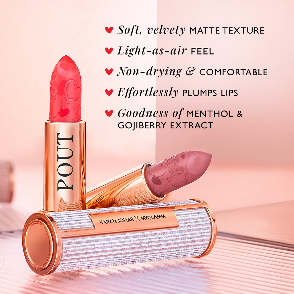 MyGlamm Pout By Karan Johar Intense Matte Plumping Lipstick - Sensational Pout | Grocsy