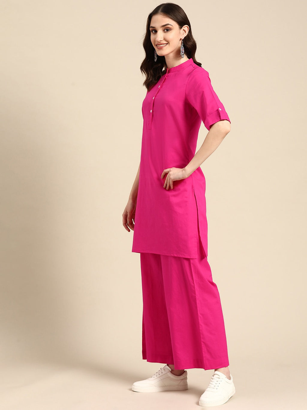 Sangria Women Pure Cotton Kurta with Palazzos | Grocsy