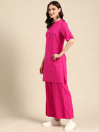 Sangria Women Pure Cotton Kurta with Palazzos | Grocsy