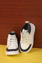 Tiny Bugs For Boys & Girls Mid Top Sneakers - White & Blue | Grocsy