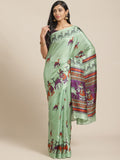 Saree Mall Green & Purple Ethnic Motifs Print Bhagalpuri Saree | Grocsy