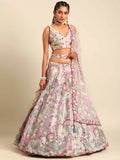 House of Panchhi Grey Organza Sequins and Zarkan embroidery Lehenga choli & Dupatta | Grocsy