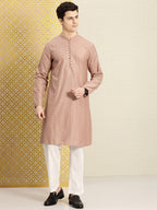 House of Pataudi Men Jashn Ethnic Motifs Embroidered Sequinned Kurta with Pyjamas | Grocsy