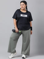 MKH Plus Size Typography Printed Relaxed Fit Dri-FIT T-shirt | Grocsy