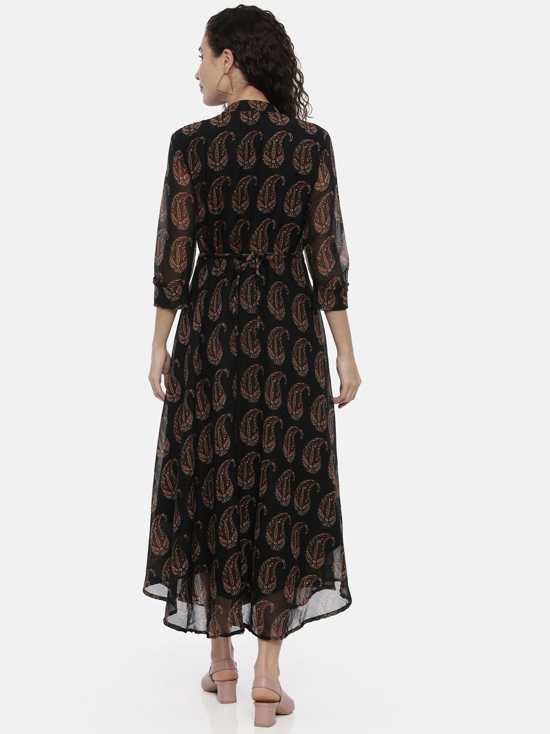 Souchii Black Printed A-Line Dress | Grocsy