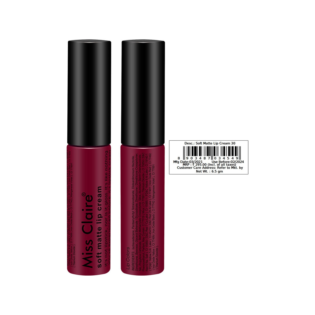 Miss Claire Soft Matte Lip Cream - 30 | Grocsy