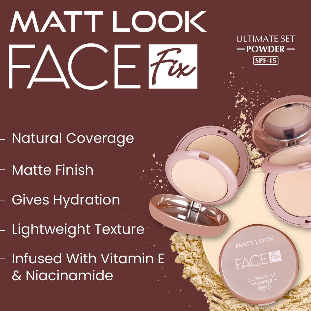 Matt Look Face Fix Ultimate Set Compact Powder - Rose Beige | Grocsy