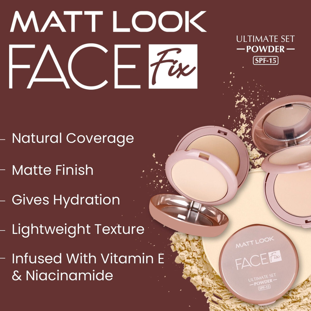 Matt Look Face Fix Ultimate Set Compact Powder - Vanilla Cream | Grocsy