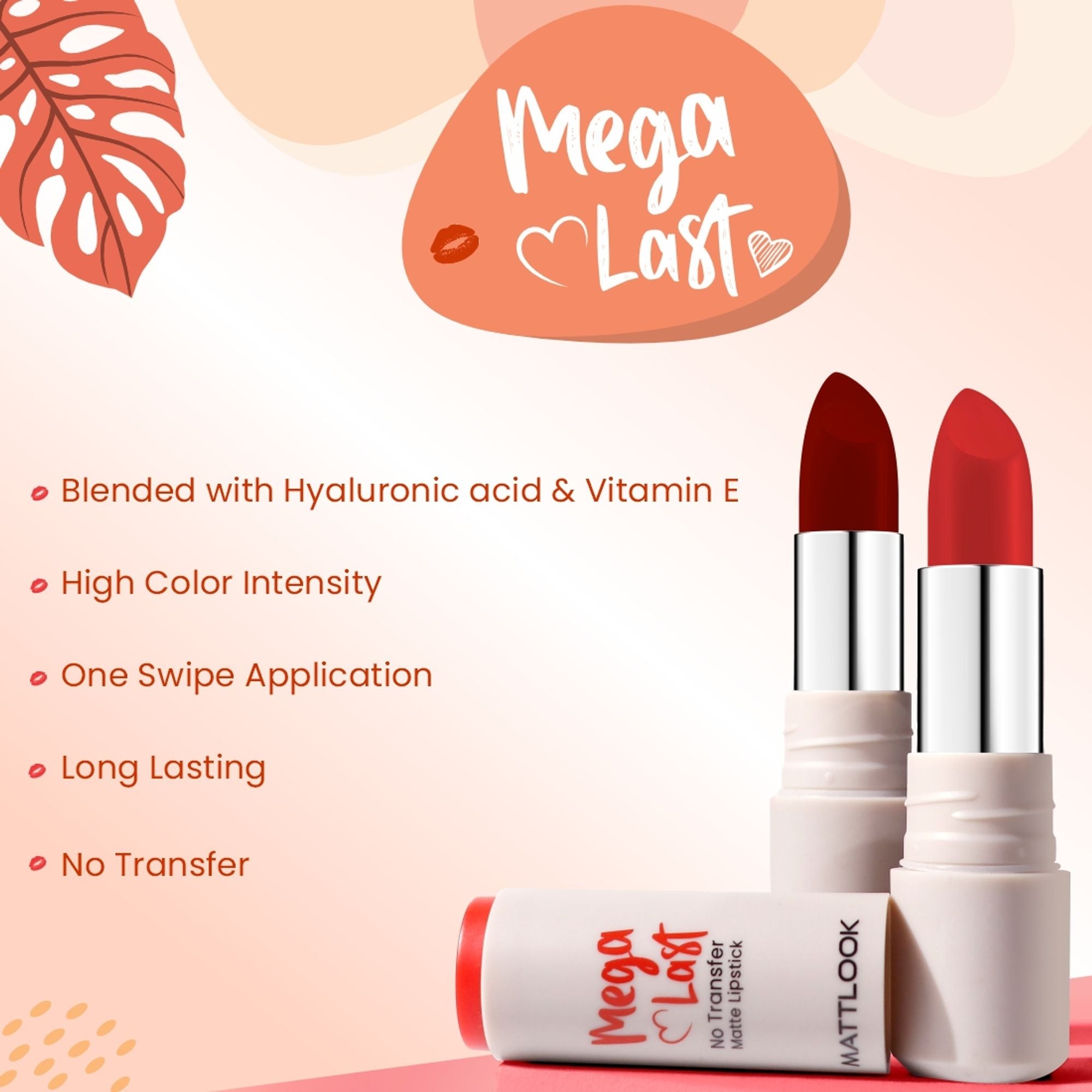 Matt Look Mega Last No Transfer Matte Lipstick - Maroon Crush | Grocsy