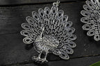 Mominos Fashion Johar Kamal Oxidised Peacock Design Earrings