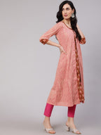 Aks Striped Cotton Kurta With Jacket | Grocsy