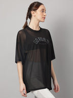 MKH Typography Printed Drop Shoulder Sleeves Dri-FIT Sports T-Shirt | Grocsy