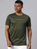Alcis Men Typography Printed Dry Tech Slim Fit Sports T-shirt | Grocsy