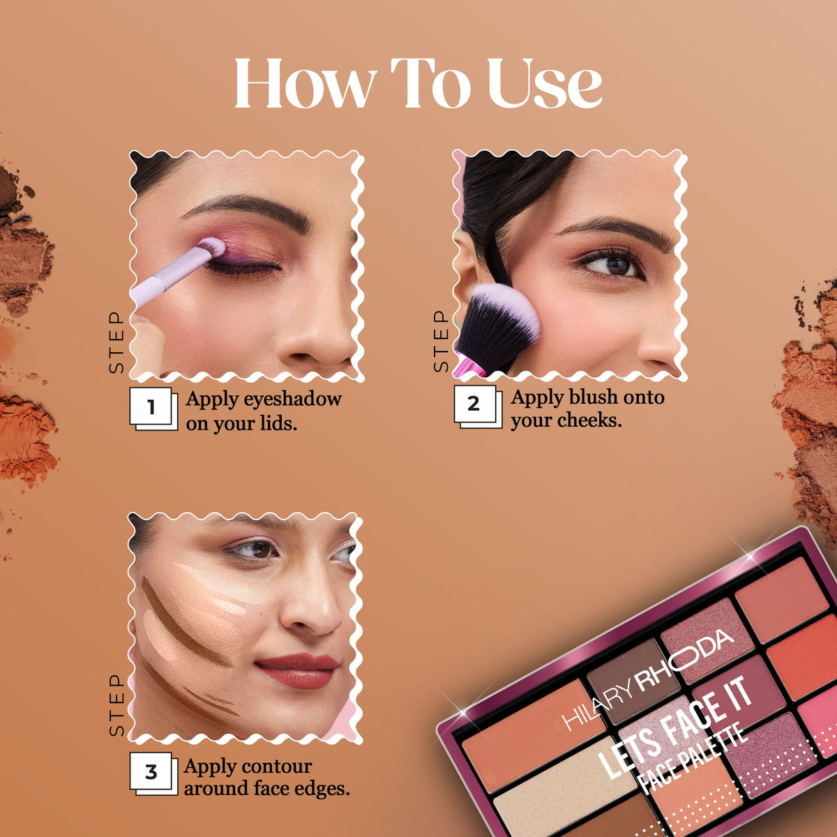 Hilary Rhoda Lets Face It Face Palette - Sun Downer 02 | Grocsy