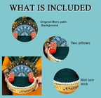 Unique Palette Wood Sofa for Laddu Gopal Ji|Round Singhasan Kanha Ji with Extra 2 Pillows | Grocsy