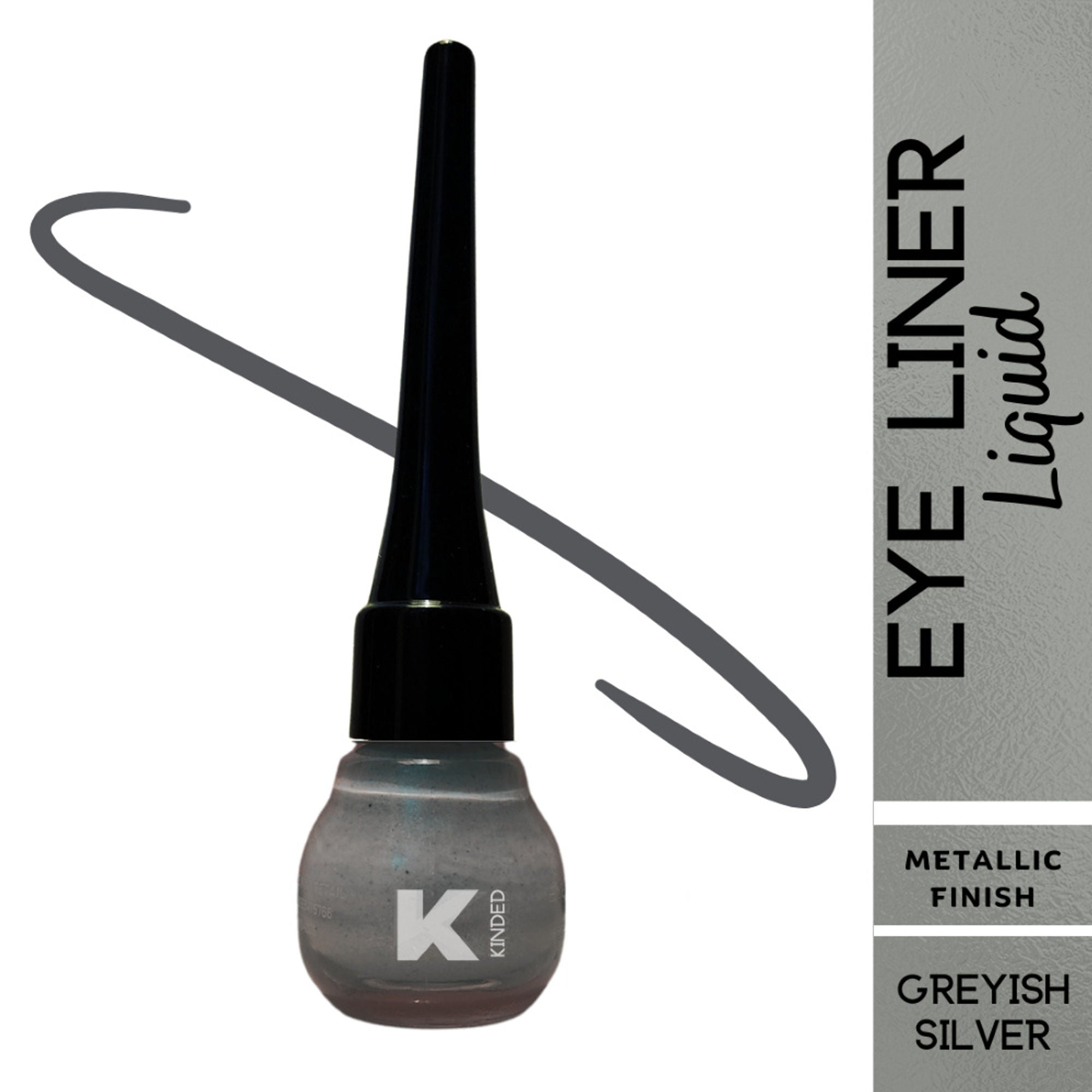 KINDED Liquid Metallic Eye Liner - Greyish Silver | Grocsy