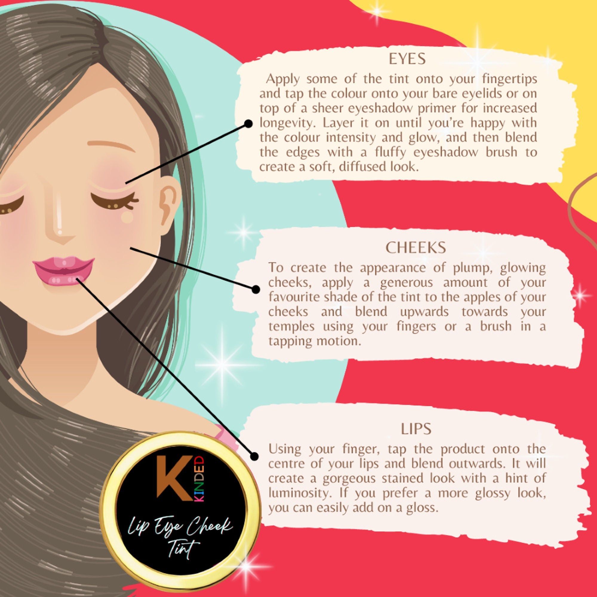 KINDED Lip, Eye and Cheek Tint - Beetroot | Grocsy