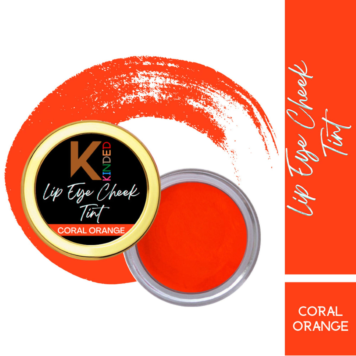 KINDED Lip, Eye and Cheek Tint - Coral Orange | Grocsy