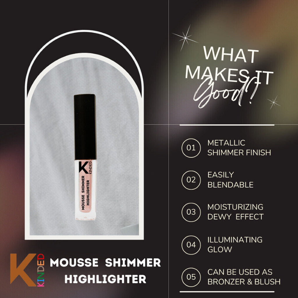 KINDED Mousse Shimmer Highlighter - Pink Paradise | Grocsy