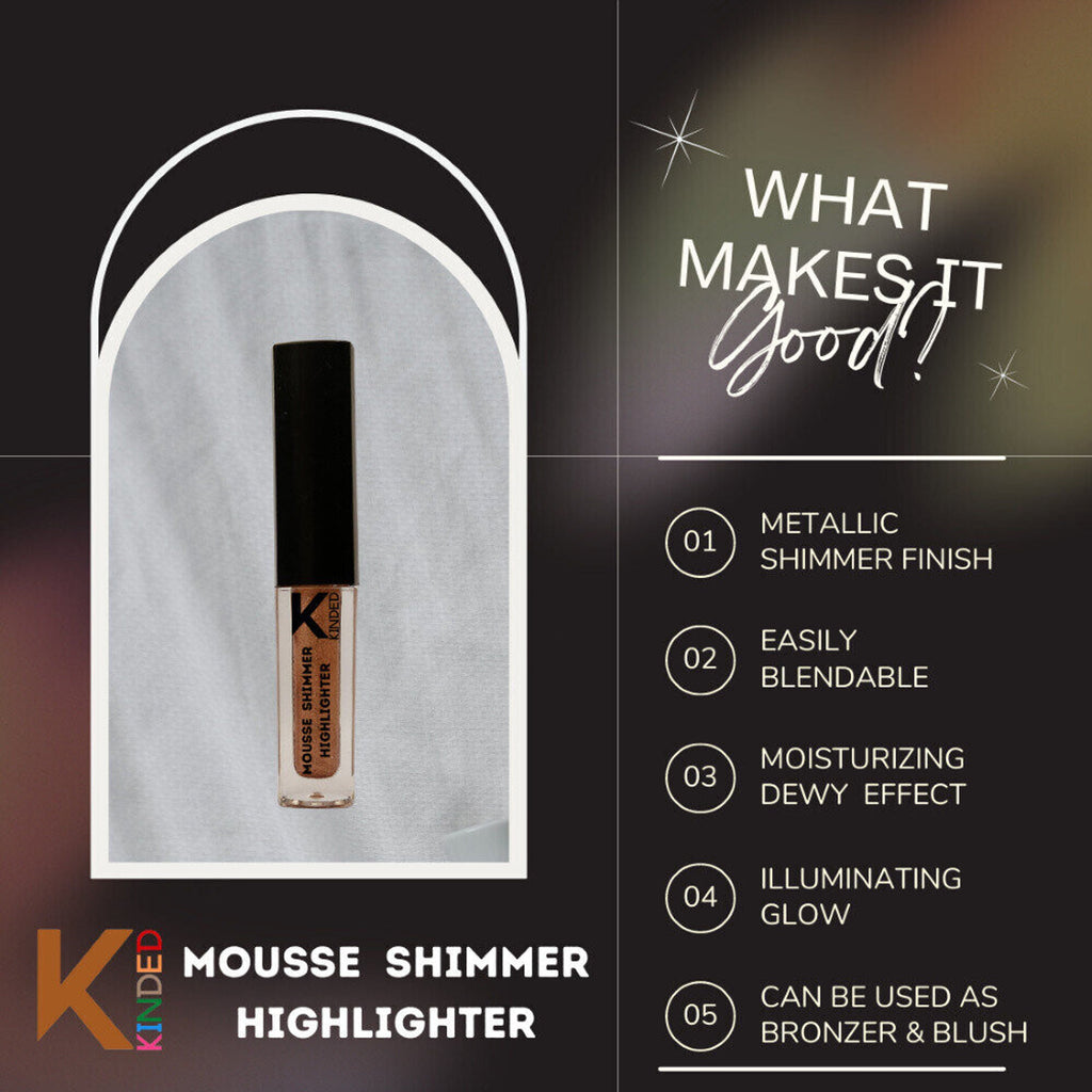 KINDED Mousse Shimmer Highlighter - Cool Copper | Grocsy