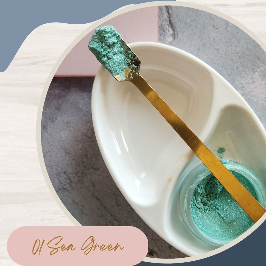 KINDED Loose Shimmer Makeup Foil Pigments Powder - Sea Green | Grocsy