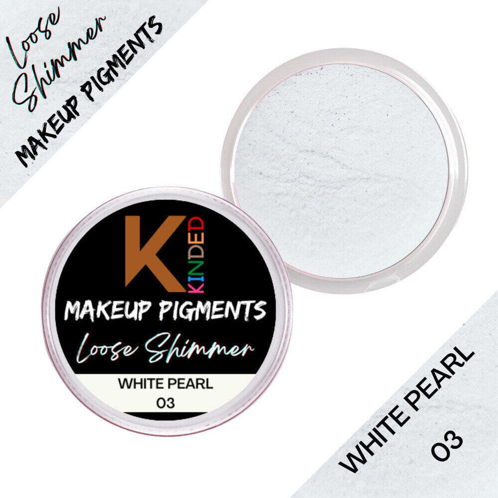 KINDED Loose Shimmer Makeup Foil Pigments Powder - White Pearl | Grocsy