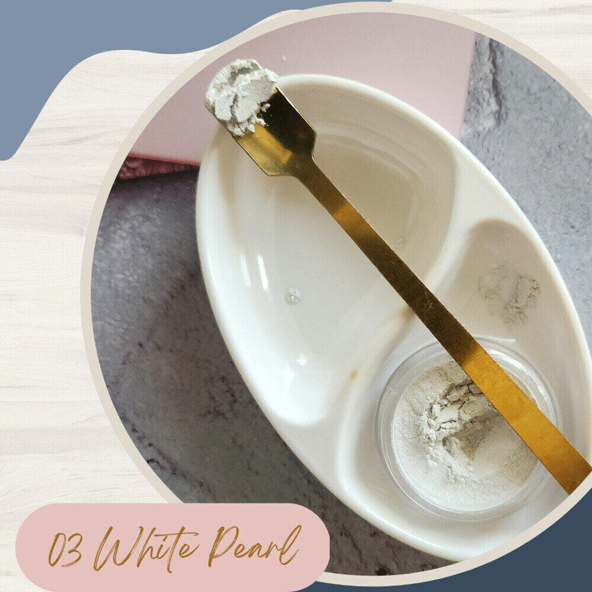 KINDED Loose Shimmer Makeup Foil Pigments Powder - White Pearl | Grocsy