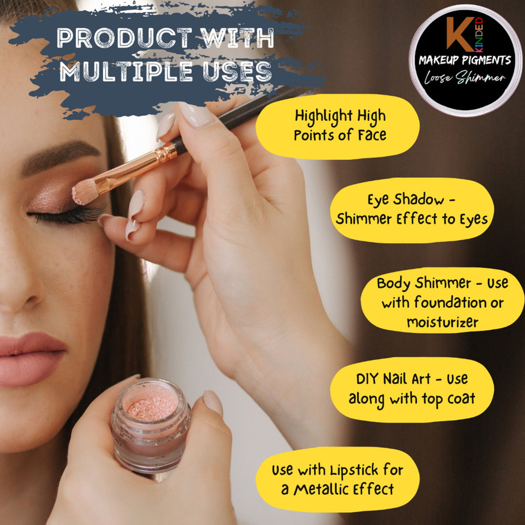 KINDED Loose Shimmer Makeup Foil Pigments Powder - White Pearl | Grocsy
