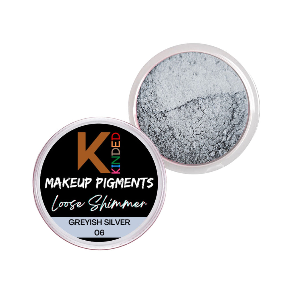 KINDED Loose Shimmer Makeup Foil Pigments Powder - Greyish Silver | Grocsy