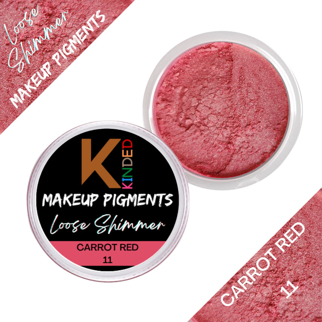 KINDED Loose Shimmer Makeup Foil Pigments Powder - Carrot Red | Grocsy