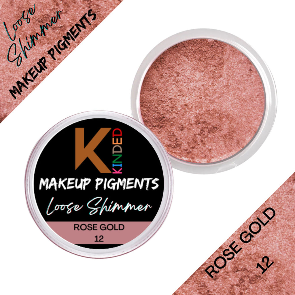 KINDED Loose Shimmer Makeup Foil Pigments Powder - Rose Gold | Grocsy