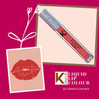 KINDED Liquid Lip Colour Lipstick Lip Gloss - 03 Vermilion Red | Grocsy