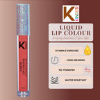 KINDED Liquid Lip Colour Lipstick Lip Gloss - 03 Vermilion Red | Grocsy