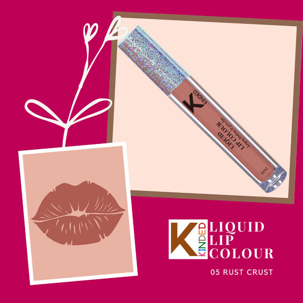 KINDED Liquid Lip Colour Lipstick Lip Gloss - 05 Rust Crust | Grocsy
