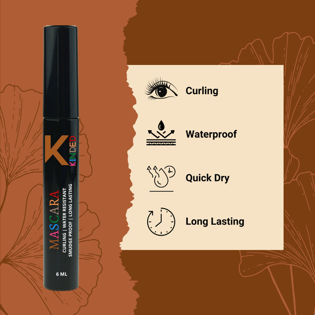 KINDED Curling Waterproof Long Lasting Smudgeproof Mascara - Black | Grocsy