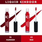 KINDED Maroon & Red Colour Liquid Sindoor Combo - Maroon & Red | Grocsy