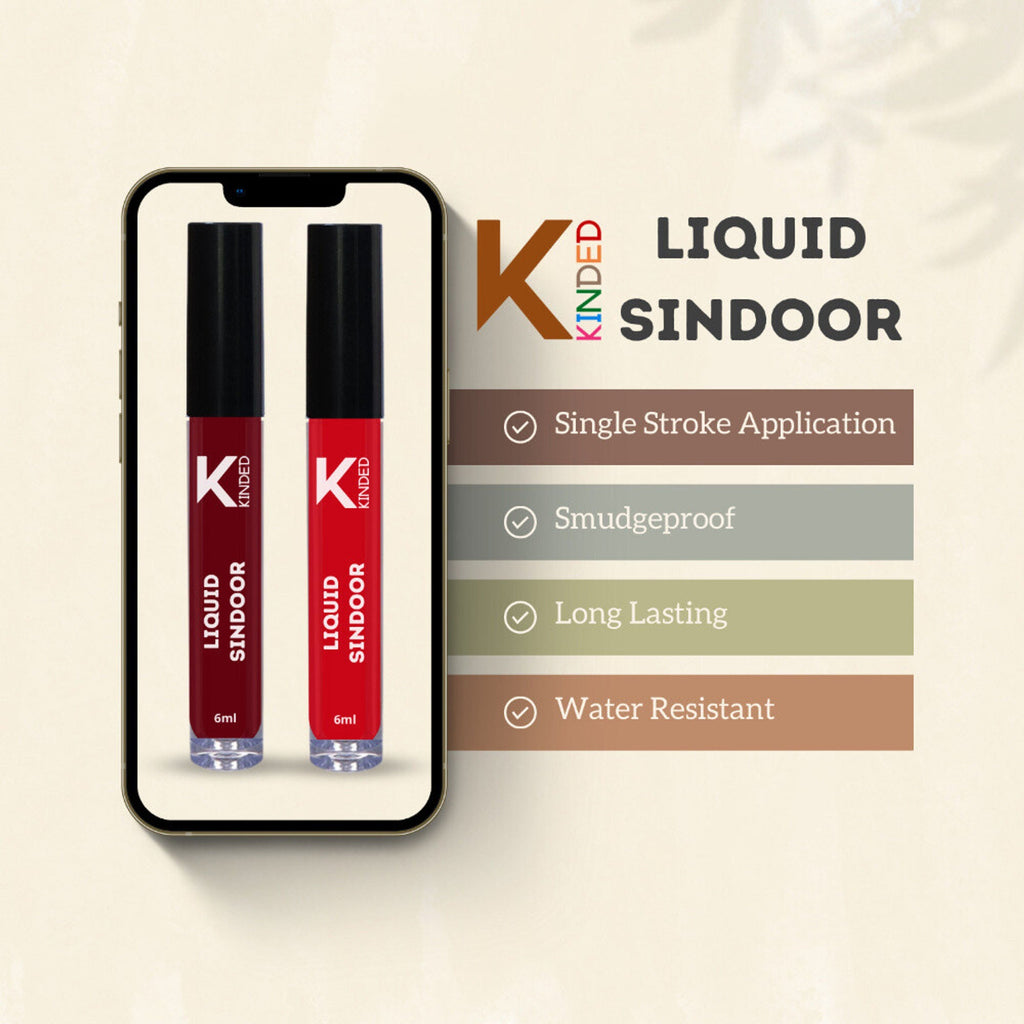 KINDED Maroon & Red Colour Liquid Sindoor Combo - Maroon & Red | Grocsy